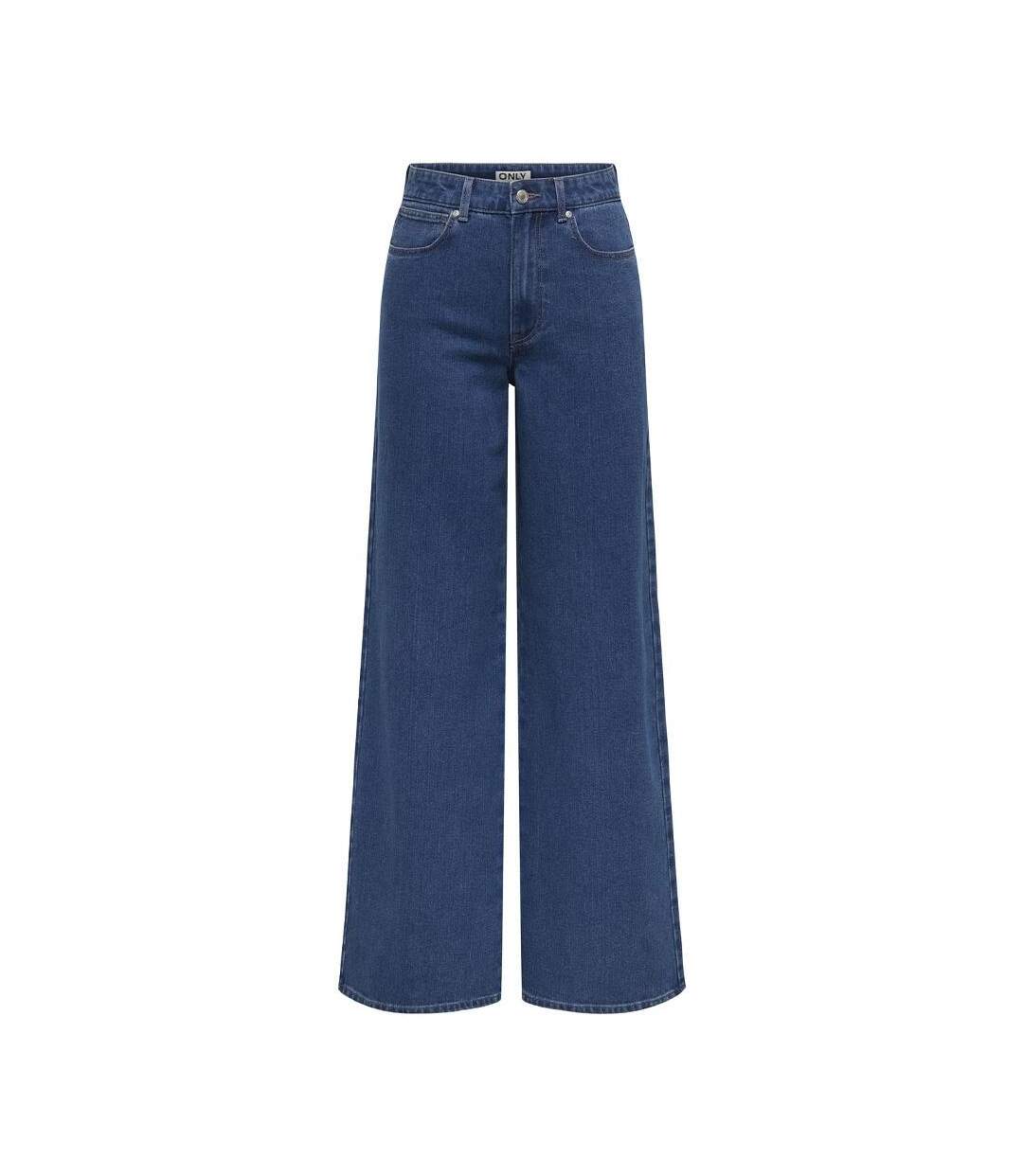 Jean droit bleu foncé femme only sanna-3