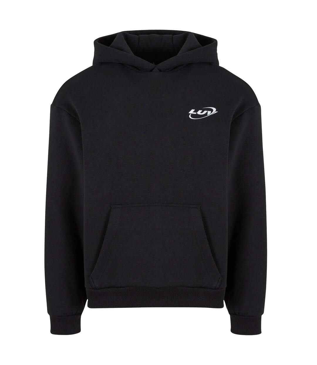 Mens Dark Romance Back Print Fluffy Hoodie Sweat À Capuche Duveteux Noir Mister Tee-2