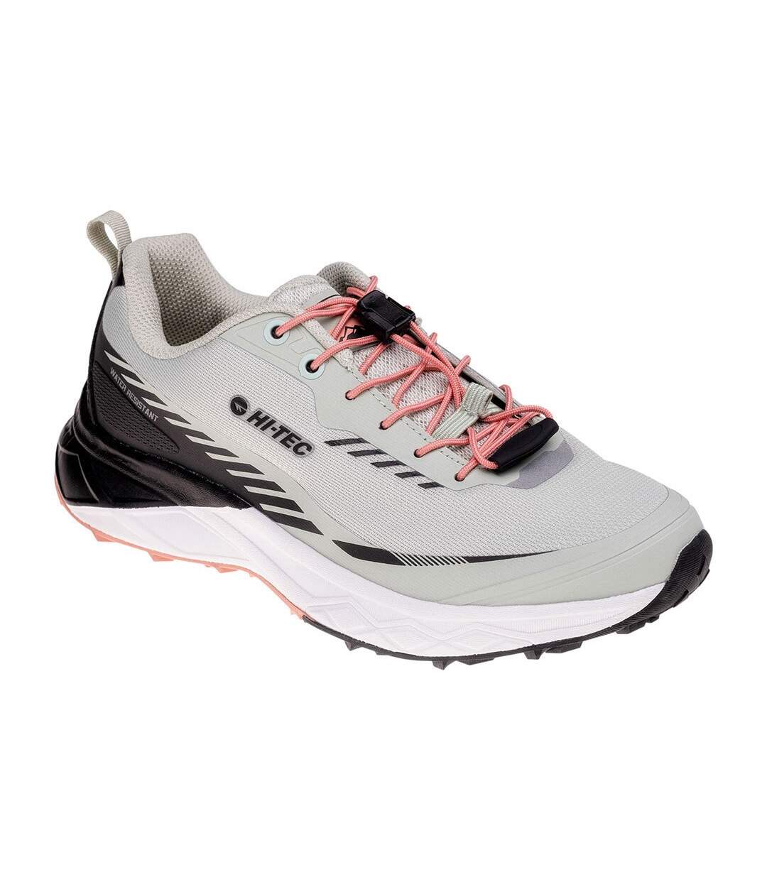 Baskets Marche Mostar Femme Vert Mousse Noir Corail Clair Hi-Tec-1