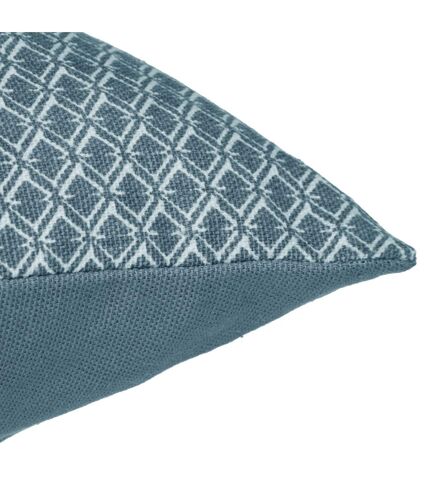 Coussin rectangulaire en coton à motif Otto - 30 x 50 - Bleu Canard