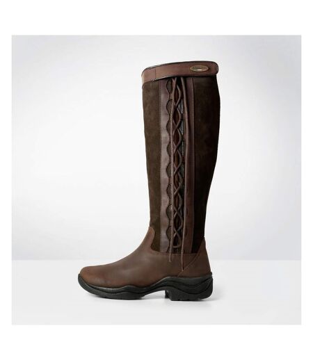 Womens/ladies Leather/suede Winchester Country Boots Brown Brogini