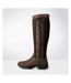 Womens/ladies Leather/suede Winchester Country Boots Brown Brogini-2