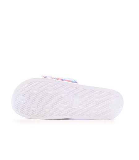 Claquettes blanches à fleurs femme kappa logo noles 5