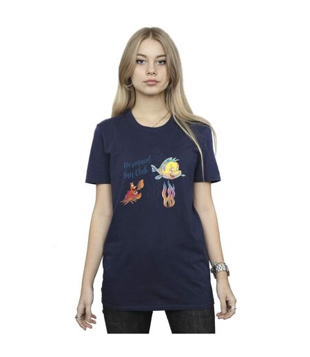 Disney T-shirt boyfriend en coton de The Little Mermaid Club Femme/Ladies (Bleu marine) - UTBI31004