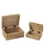 Lot de 2 Boîtes Déco en Bois Cœur 20cm Rouge & Naturel-2