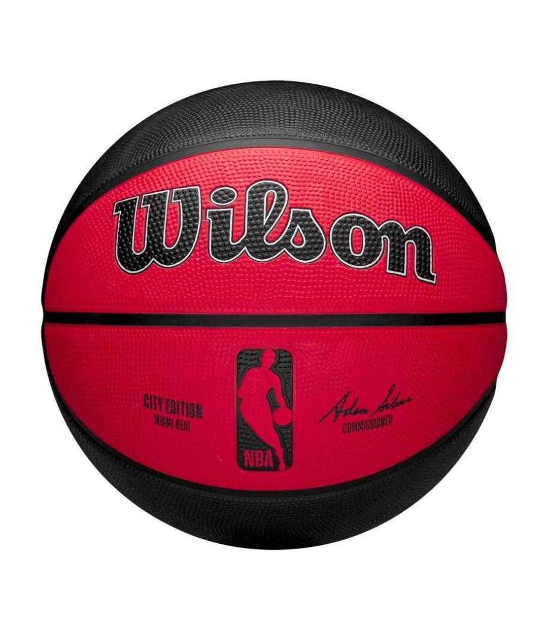 Ballon De Basket Motif/style Nba Miami Heat Taille 7 Noir Rouge Wilson-1