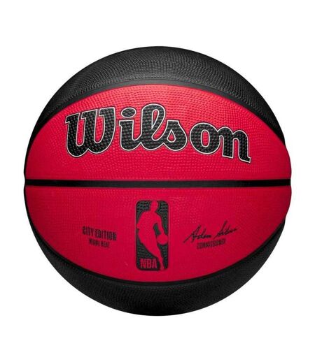 Ballon De Basket Motif/style Nba Miami Heat Taille 7 Noir Rouge Wilson