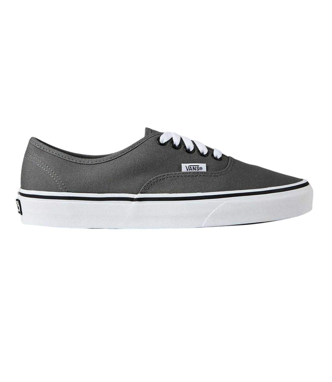 Mens Authentic Classic Canvas Trainers Pewter White Vans-1
