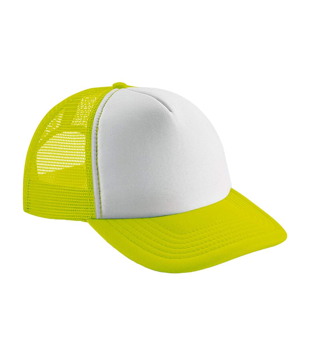 Casquette trucker adulte jaune fluo / blanc Beechfield