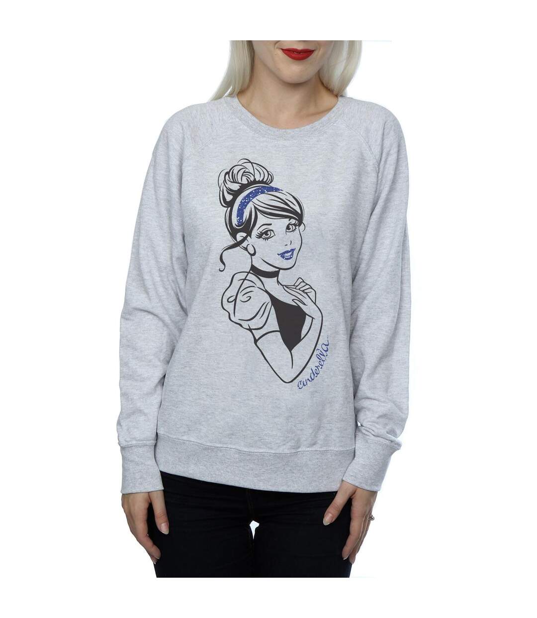 Disney Princess - Sweat CINDERELLA GLITTER - Femme (Gris chiné) - UTBI10169-3