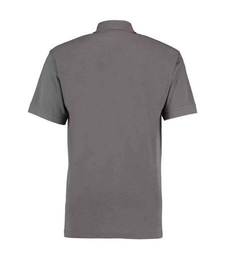 Mens workwear heather polo shirt charcoal Kustom Kit