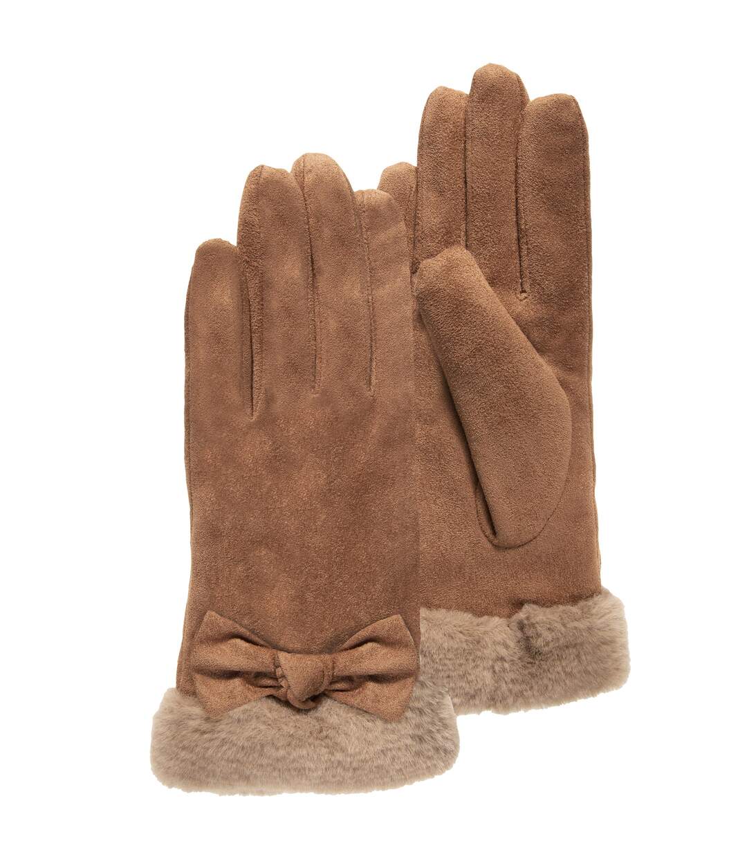 Isotoner Gants femme tactiles, chauds, doublés imitation fourrure, taille unique-1