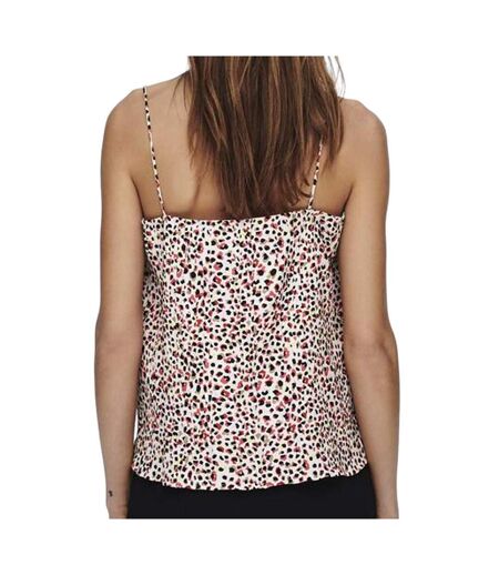 Débardeur blanc/rouge femme only plisse singlet
