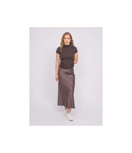 Jupe longue satin motif pois XORIL - Dona X Lisa