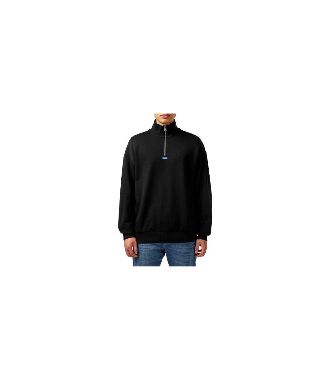 Mens Fleece Sweatshirt Black Hugo-1