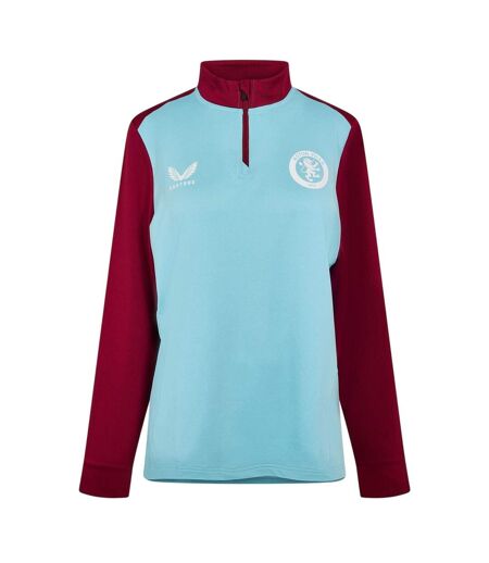 Womens/ladies Aston Martin Drill Top Sky Blue Castore