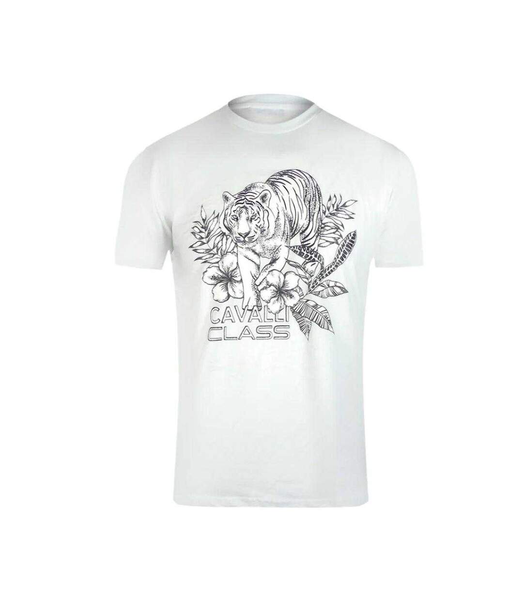 T-shirt Motif/style Tigre Homme Blanc Cavalli Class-1