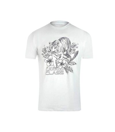 T-shirt Motif/style Tigre Homme Blanc Cavalli Class