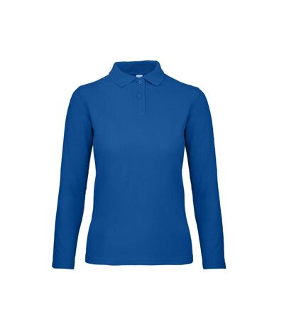 B&C ID.001 Womens/Ladies Long Sleeve Polo (Royal Blue)