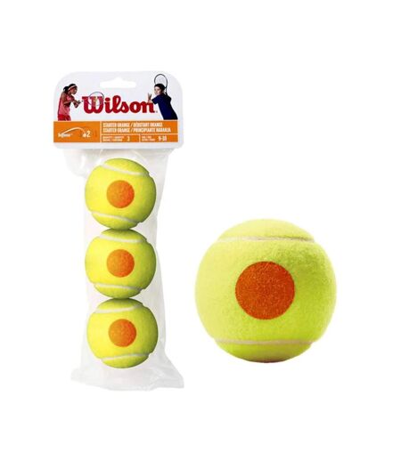 X3 balles de tennis jaune/orange wilson starter - taille unique