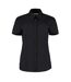 Womens/ladies workforce short-sleeved blouse black Kustom Kit