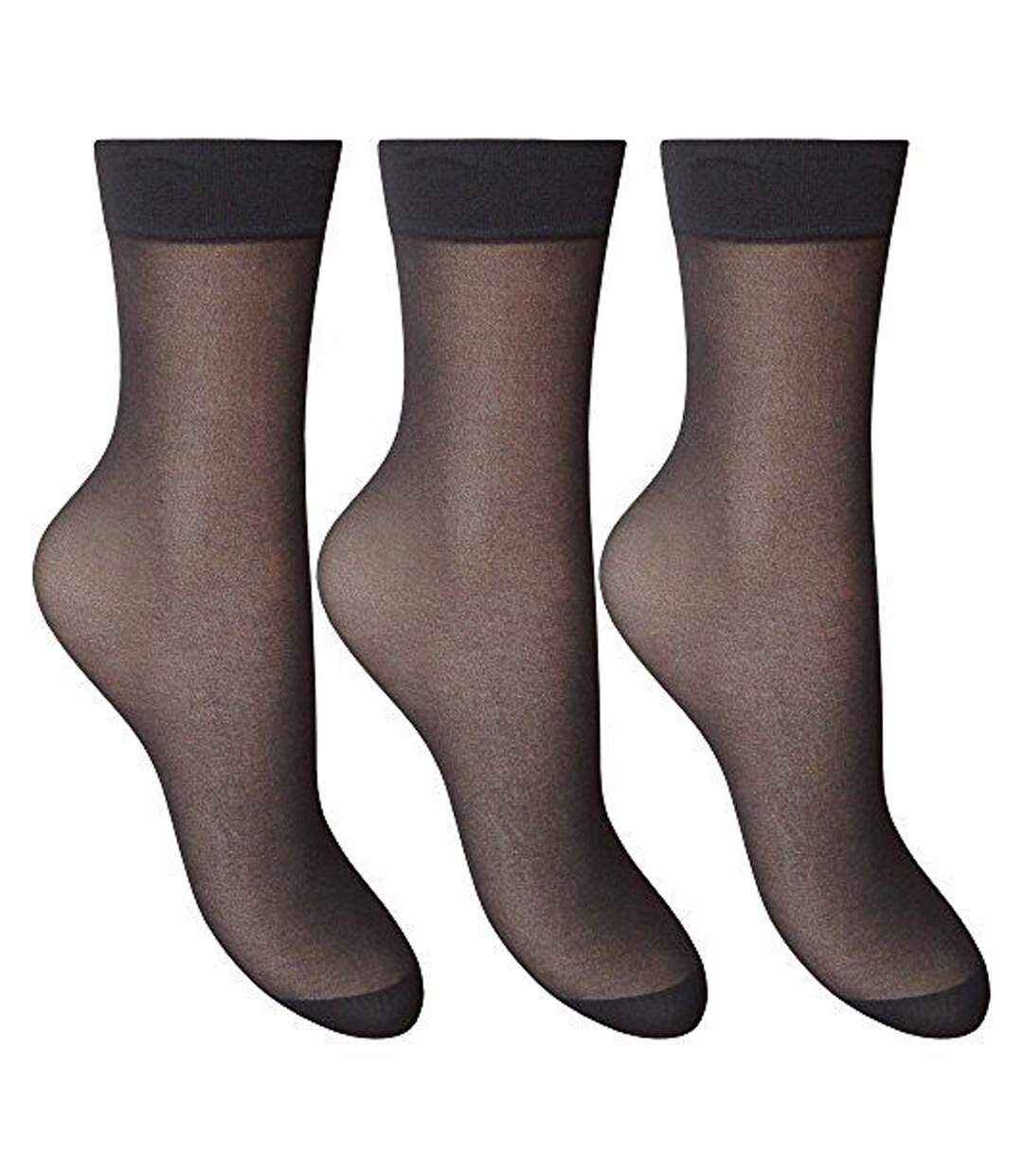 Smooth chaussettes 15 deniers lot de 3 paires femme marron foncé Silky