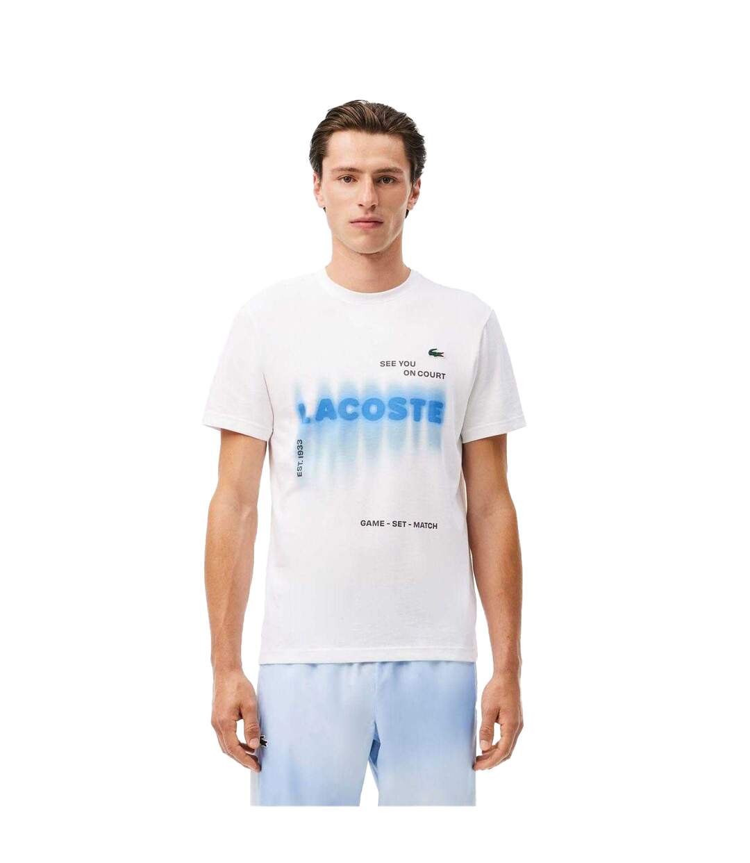 T-shirt Tennis Daniil Medvedev Homme Blanc Lacoste-1