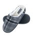 Mens Plush Fleece Lined Slip On Mule Checked Plaid Slippers-1