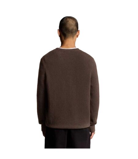 Pull Tricoté Col Ras-du-cou Motif/style Logo Homme Marron Lyle & Scott