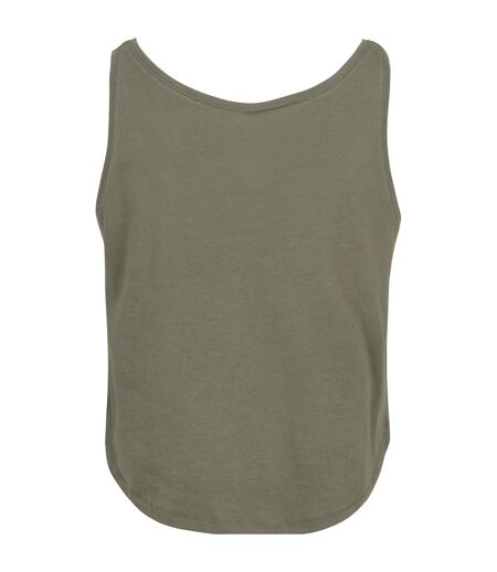 Womens/ladies Oversized Tank Top Olive Build Your Brand