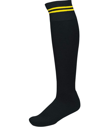 chaussettes sport - PA015 - noir rayure jaune