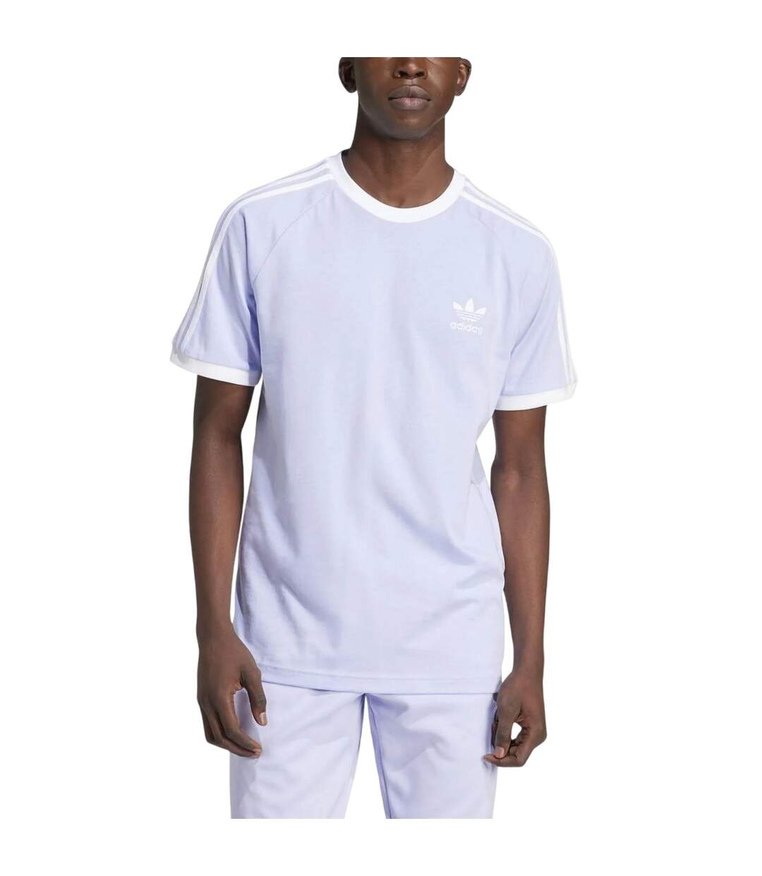T-shirt Motif/style 3 Rayures Classics Homme Rose Violet Adidas-4