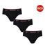 Pack Of 3  Mens Wiggins Briefs  Black White Grey Reebok-1
