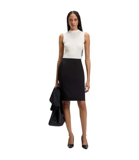 Womens/ladies Vileah Virgin Wool Pencil Skirt Black Boss