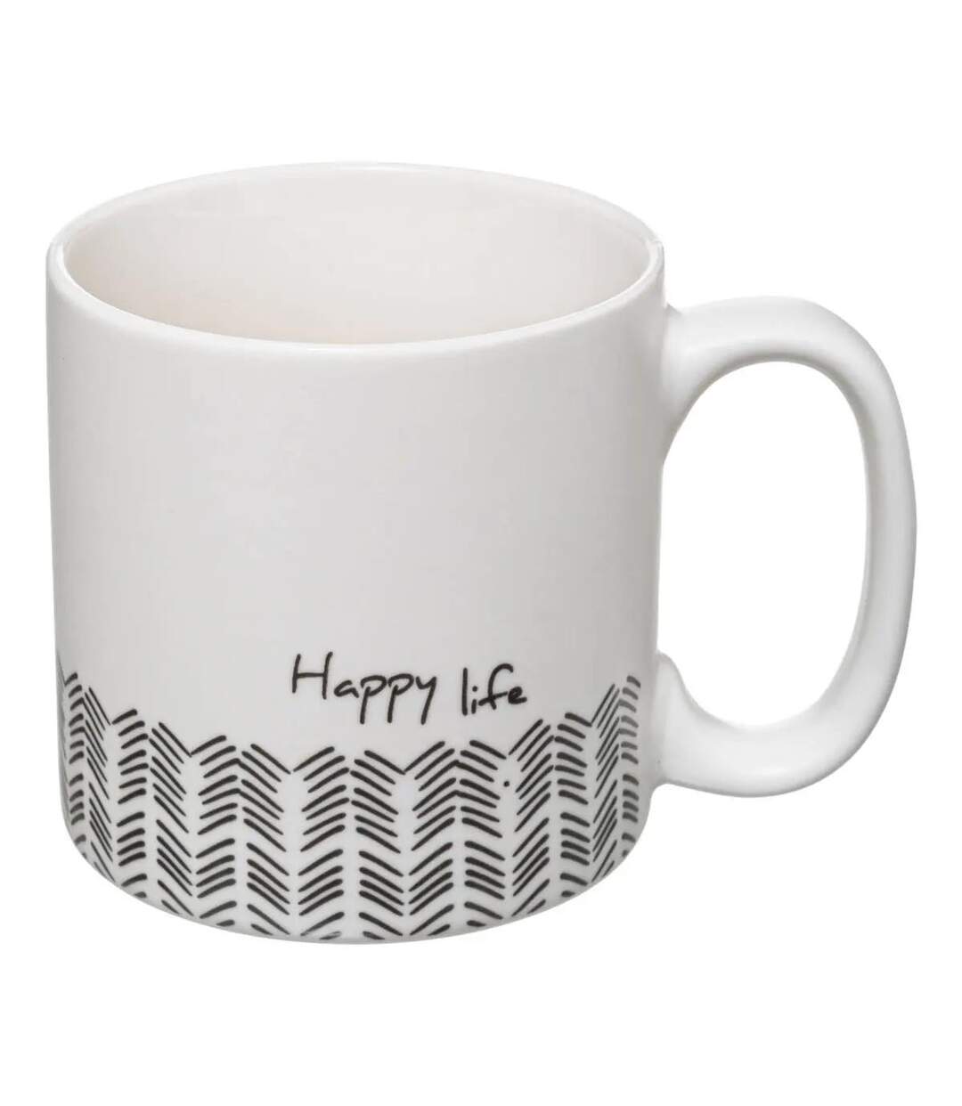 Lot de 4 Mugs & Rack Design Life 24cl Blanc-3