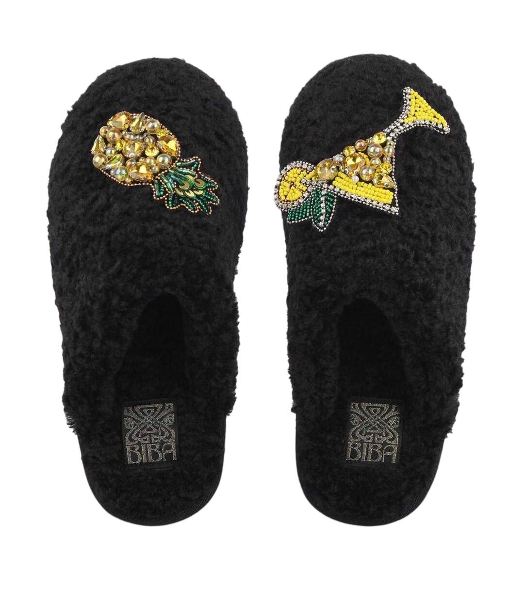 Chaussons Motif/style Embelli  Femme Noir Biba-3