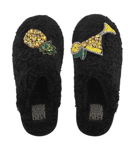 Chaussons Motif/style Embelli  Femme Noir Biba