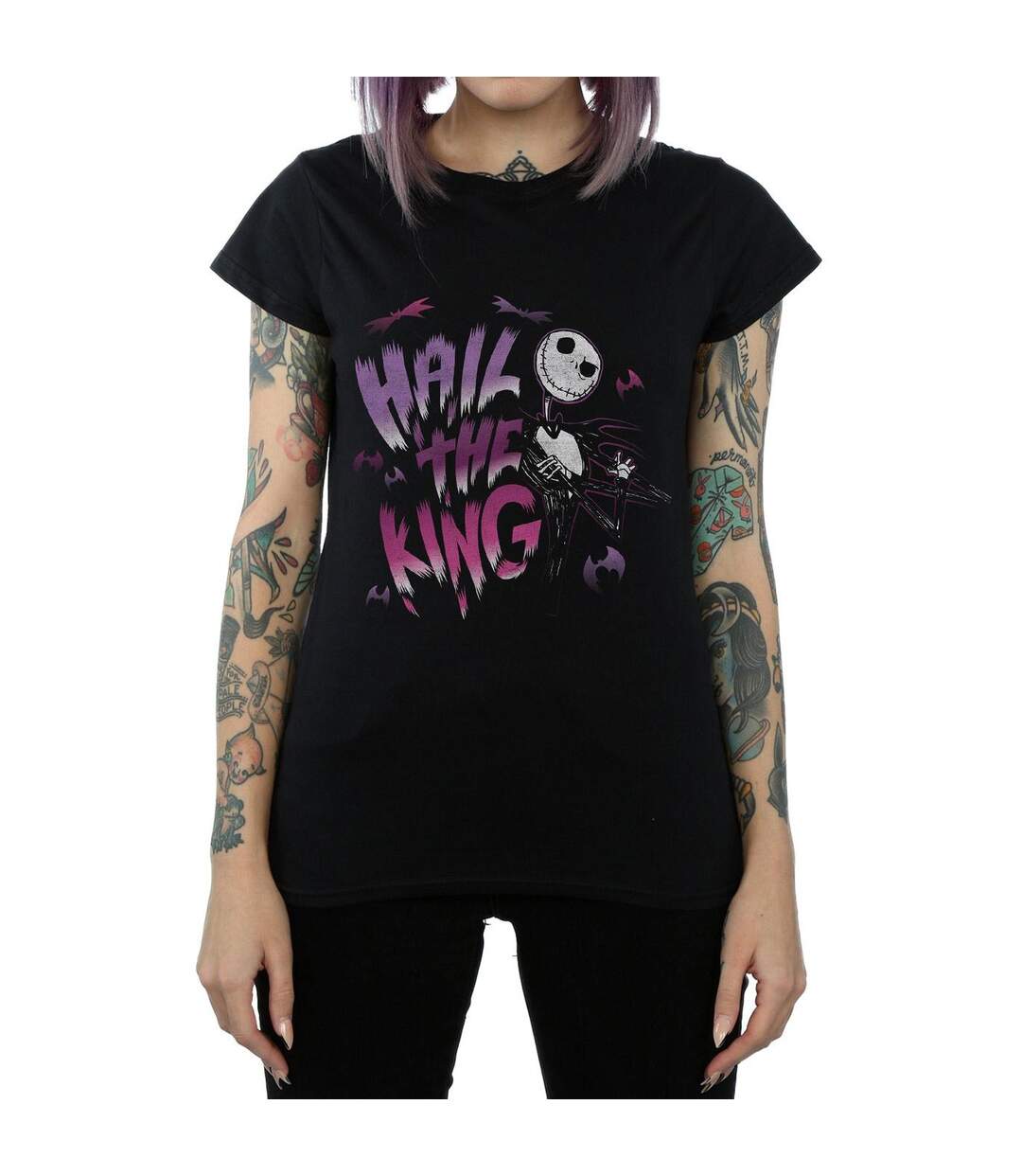 Disney T-shirt en coton Womens/Ladies Nightmare Before Christmas Hail The King (Noir) - UTBI35550-3