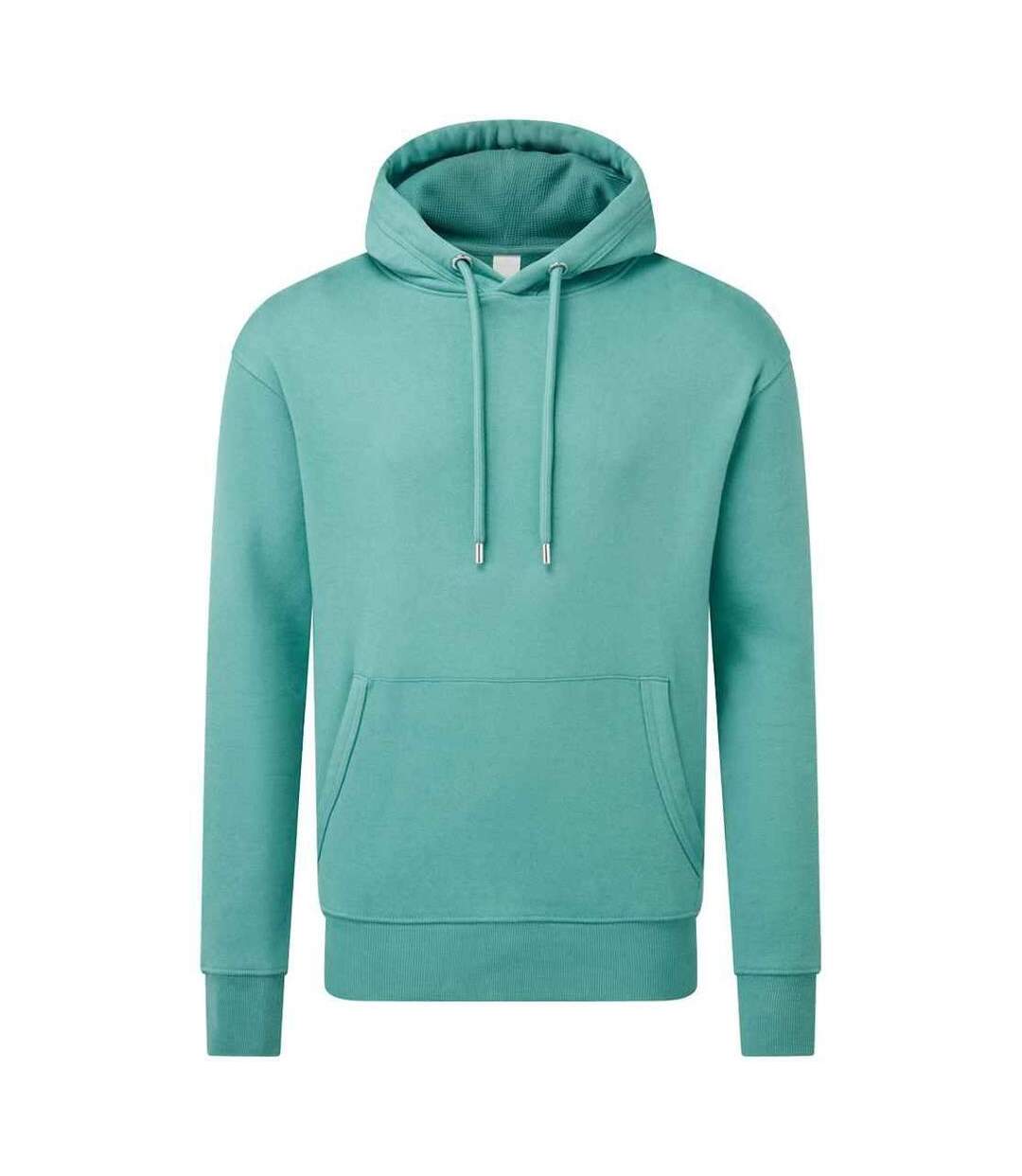 Mens organic hoodie teal Anthem-1