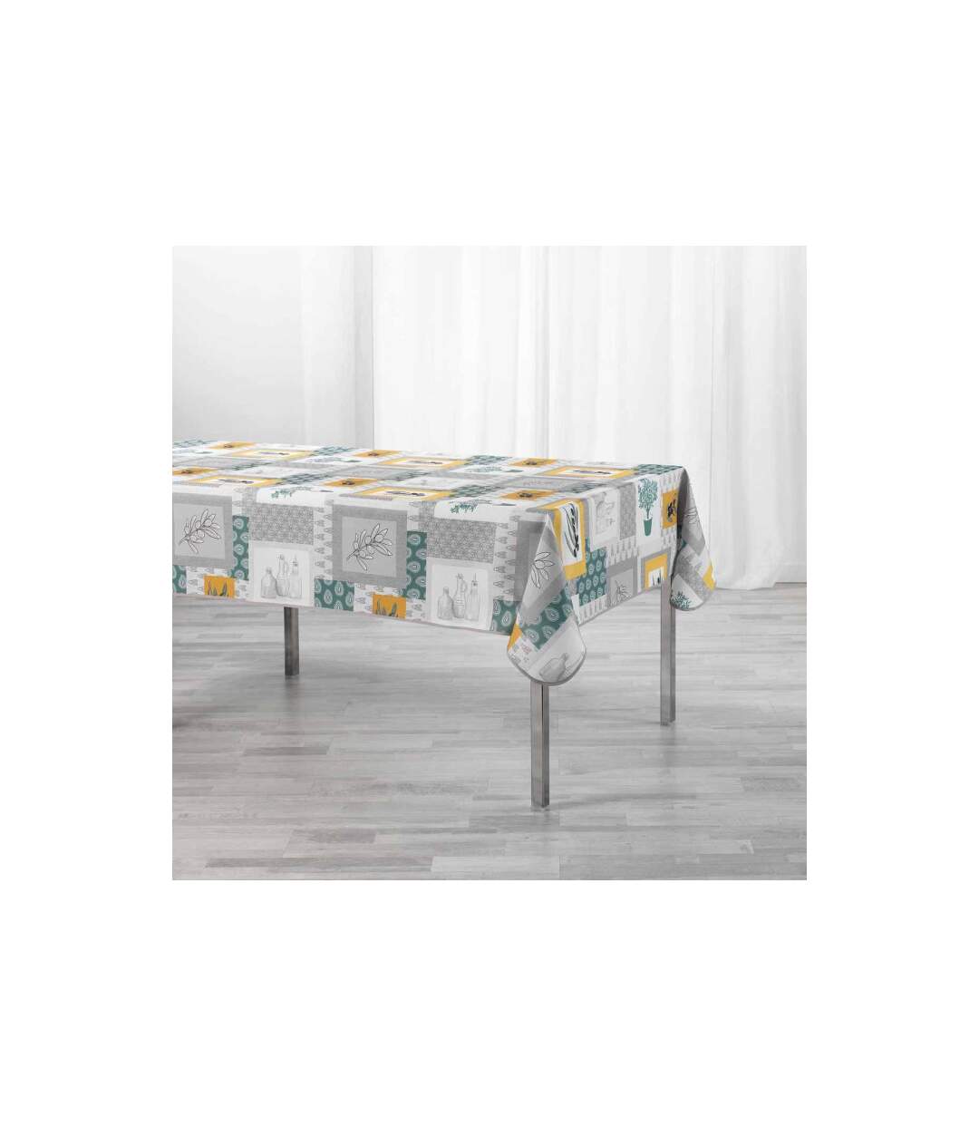 Nappe Antitache Graziella 150x240cm Jaune & Vert-1