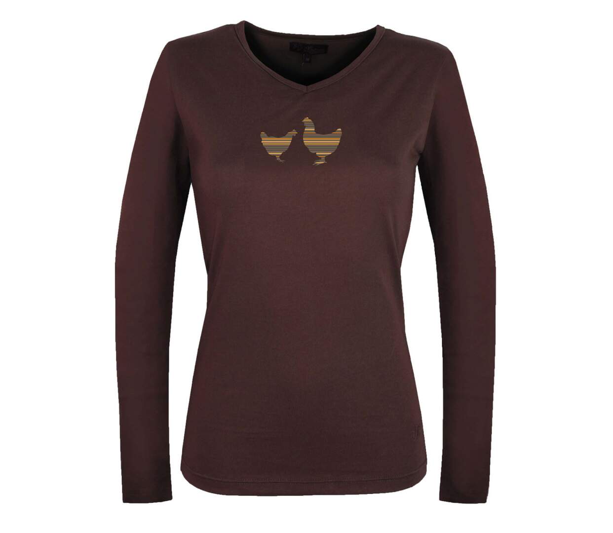 Tee-shirt MAYFLOWER NAPOLI4 chocolat à sérigraphie poule : confort naturel et style authentique-5