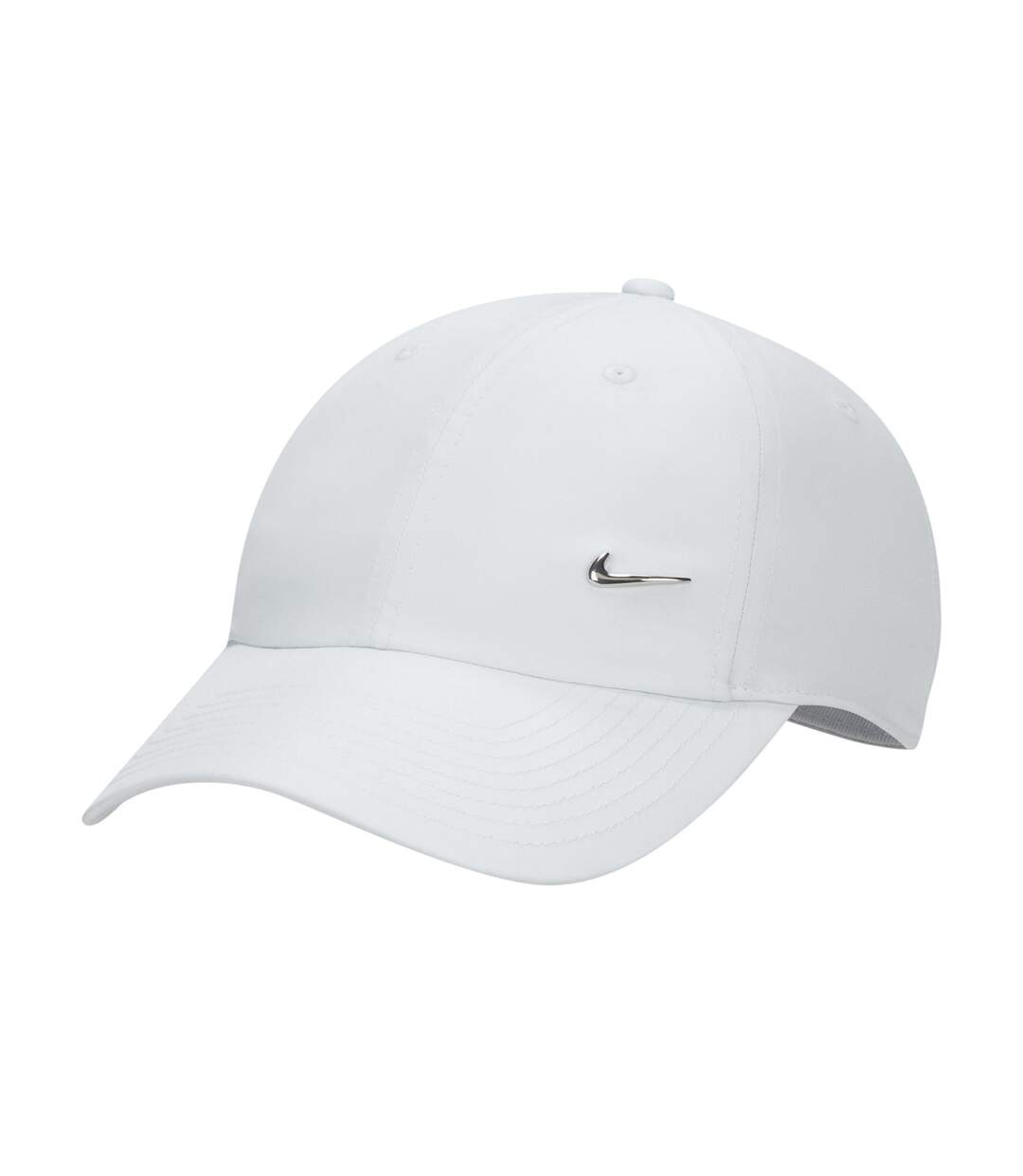 Childrens/kids Metal Swoosh Fabric Baseball Cap White Nike-1