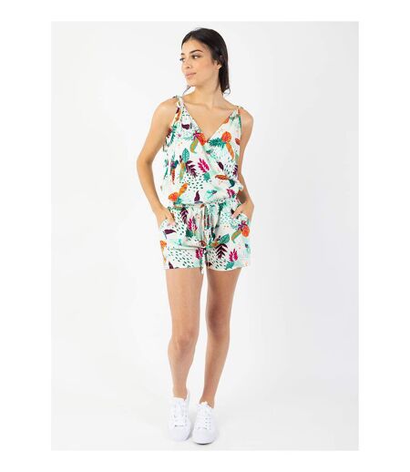 Combi-Short femme fluide Samia motif fleuri Coton Du Monde