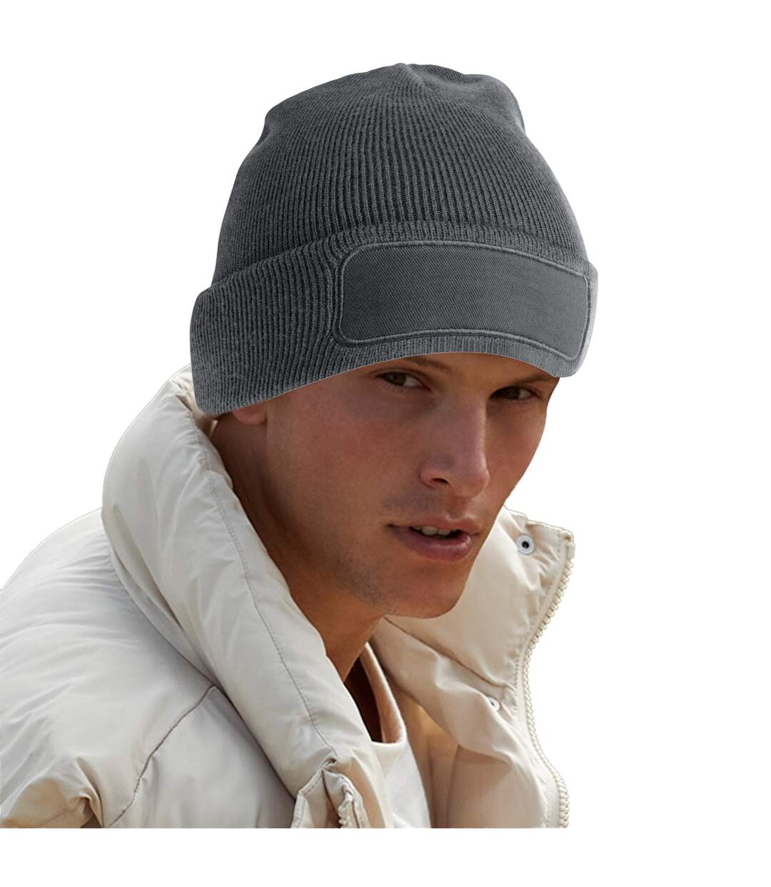 Original patch recycled beanie graphite Beechfield-2
