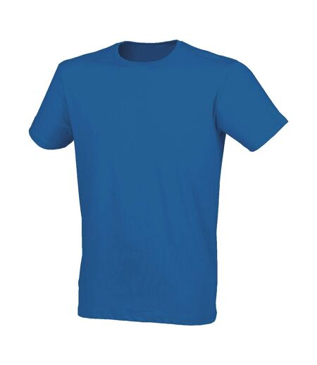 Skinni Fit Men Mens Feel Good Stretch Short Sleeve T-Shirt (Heather Blue)