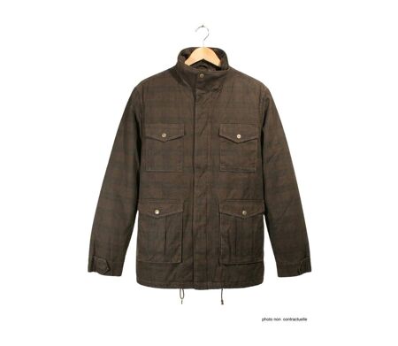 Parka Saharienne Winchester Marron à Carreaux – Doublée & Multi-poches