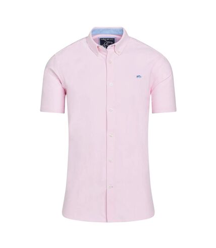 Chemise à manches courtes oxford légère pour hommes rose Raging Bull