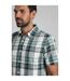 Mens judd checked organic cotton short-sleeved shirt dusty white Weird Fish-4