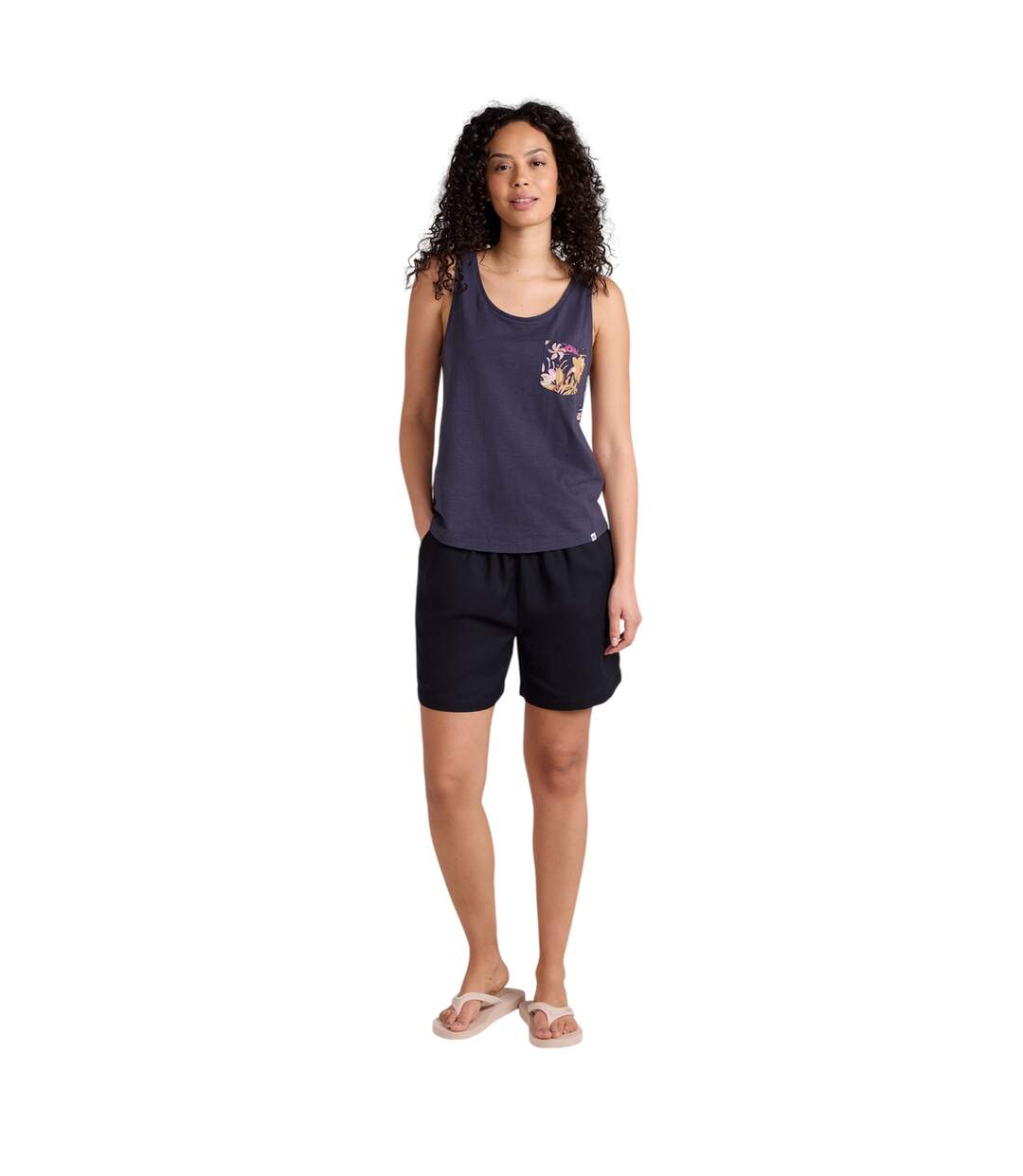 Womens/ladies sophie flowers tank top dark blue Animal-3