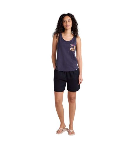 Womens/ladies sophie flowers tank top dark blue Animal